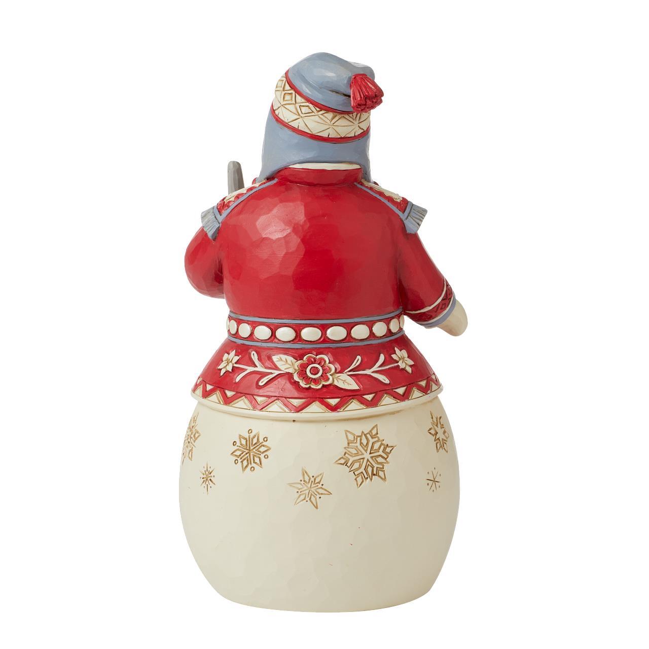 HEARTWOOD CREEK SNOWMAN WITH BROOM 21CM