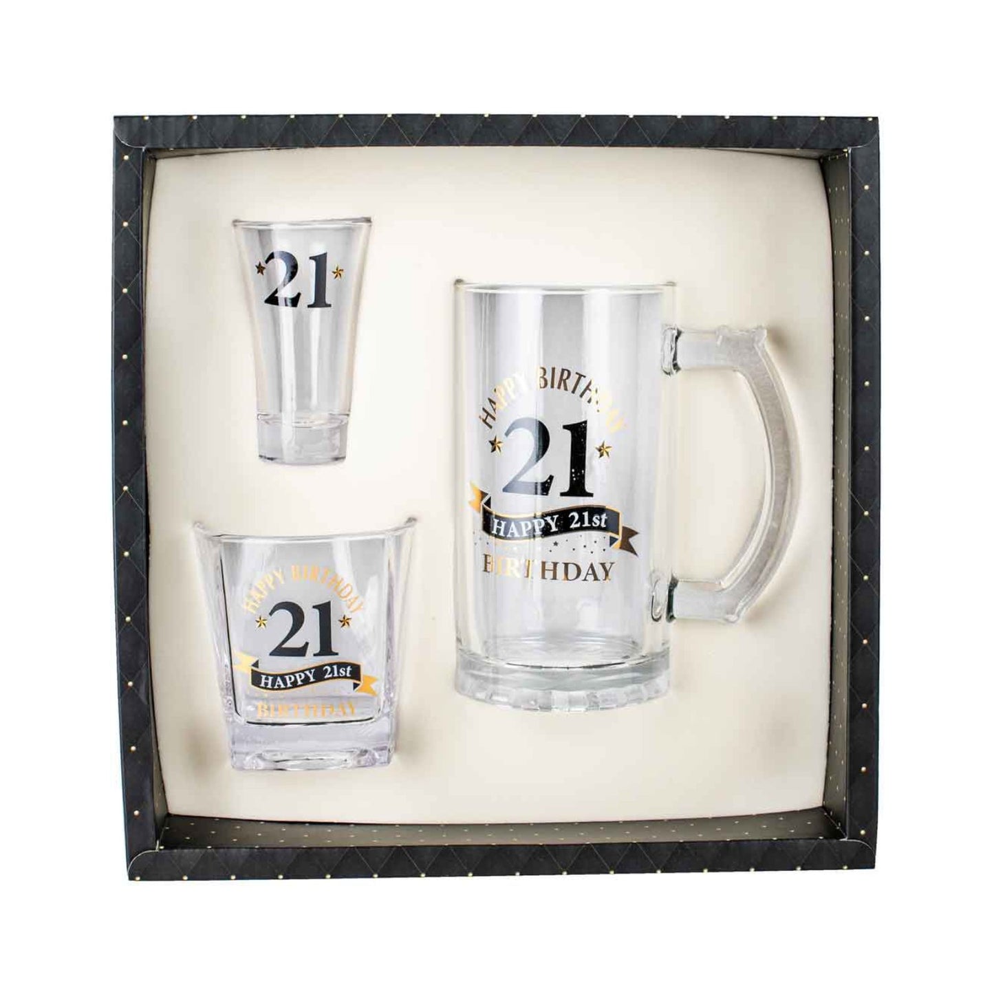 STEIN WHISKY AND SHOT SET 21ST BIRTHDAY