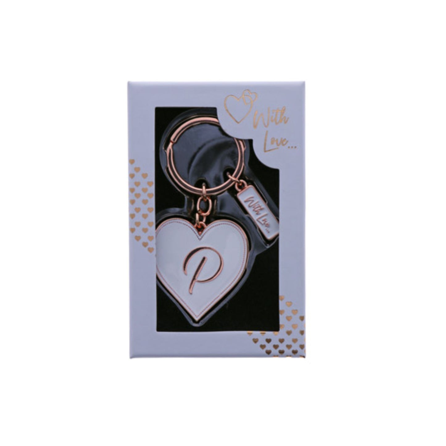 INITIAL KEYRING "P" IN ROSE GOLD