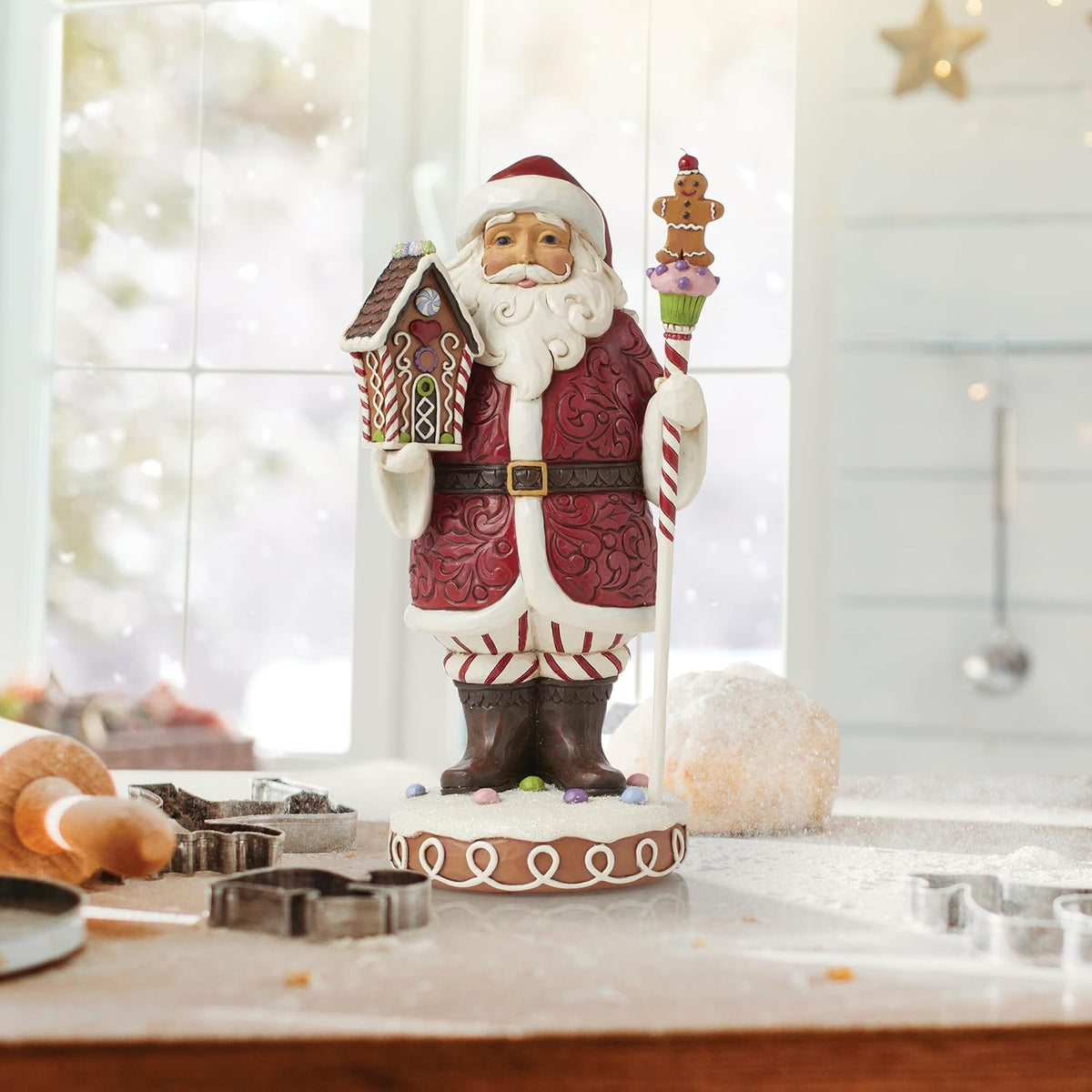Heartwood Creek By Jim Shore Santa Gingerbread House & Staff Figurine