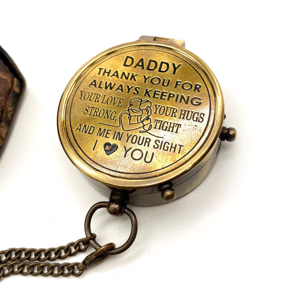 Brass Compass With Message Daddy