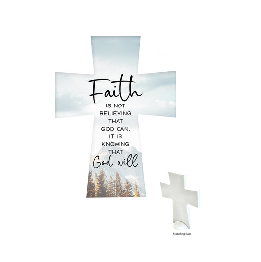 CERAMIC STANDING CROSS FAITH