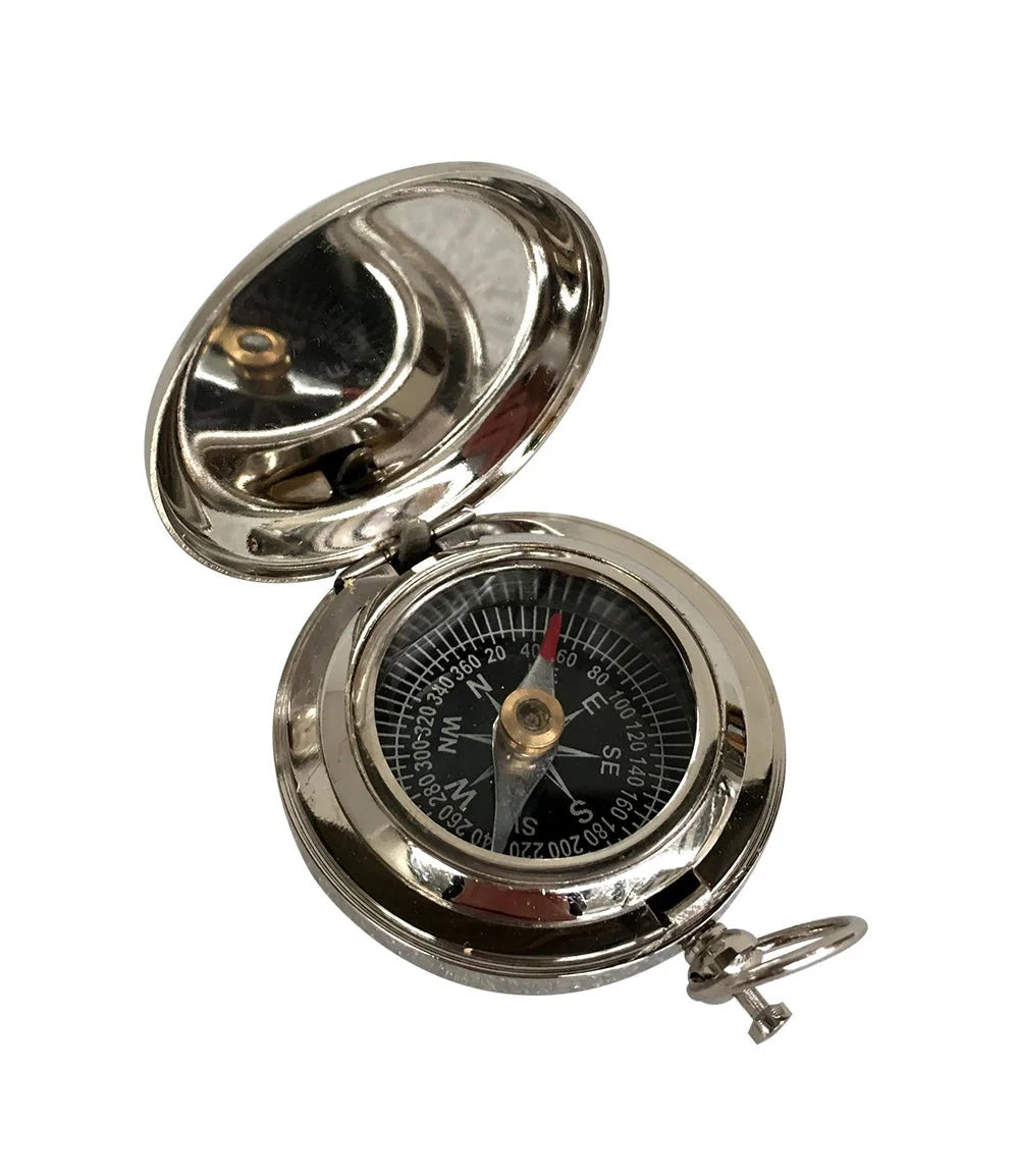 Compass Nickel Finish Flip Push Button