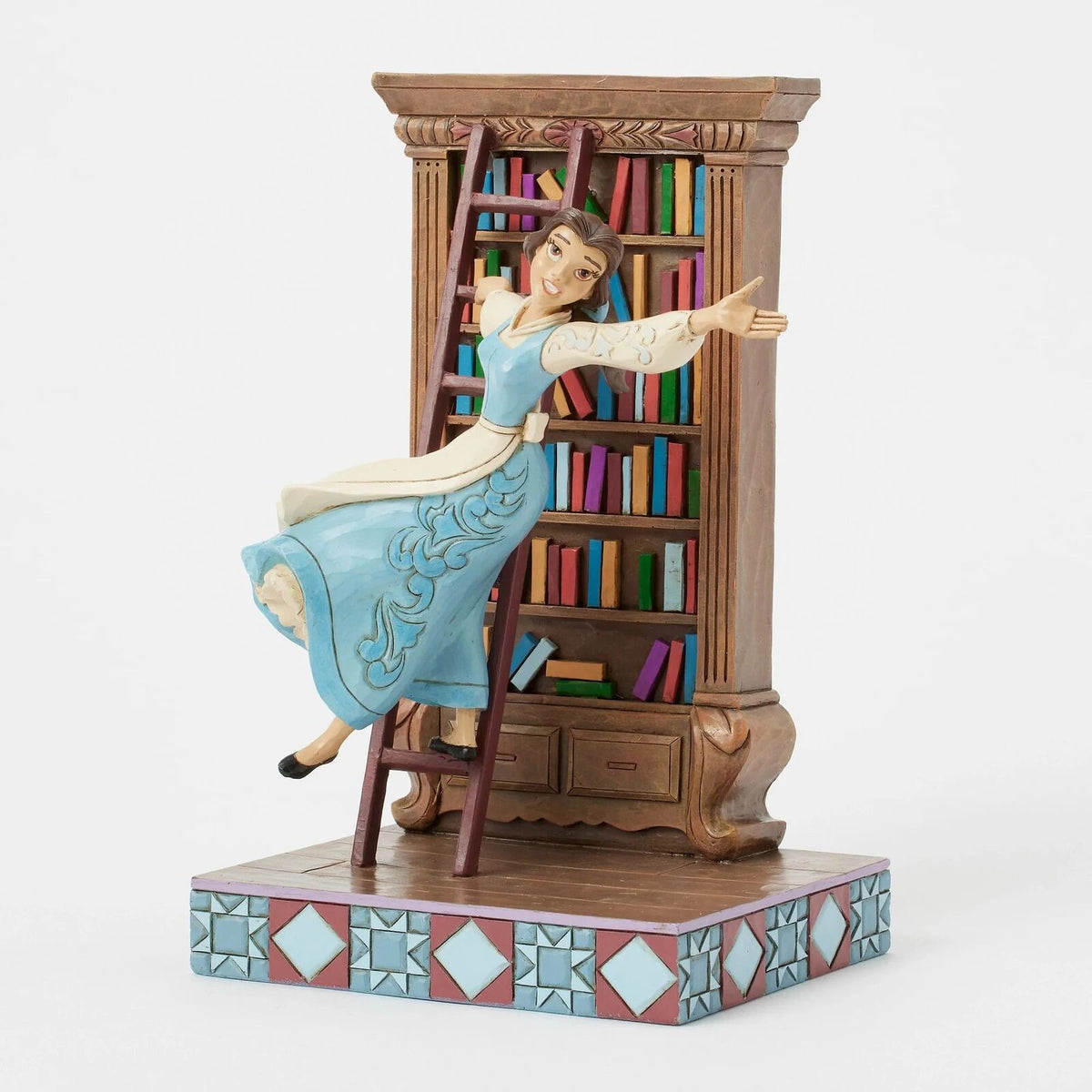DISNEY TRADITIONS BY JIM SHORE BELLE WITH BOOKSHELF