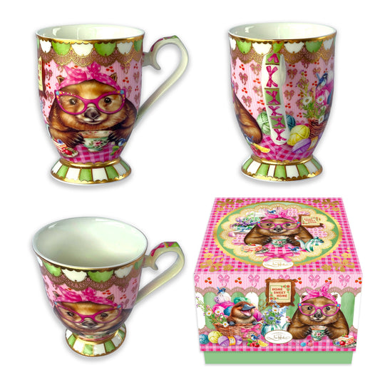 Lisa Pollock Ceramic Cup In Gift Box Wonda Wombat