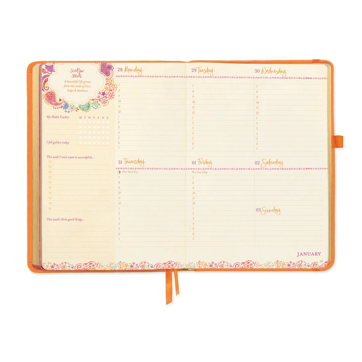 Intrinsic 2027 Diary Planner The Year For New Adventures - Sunrise Orange