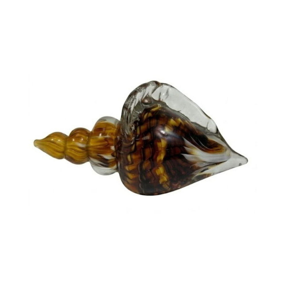 ZIBO ART GLASS AMBER SHELL