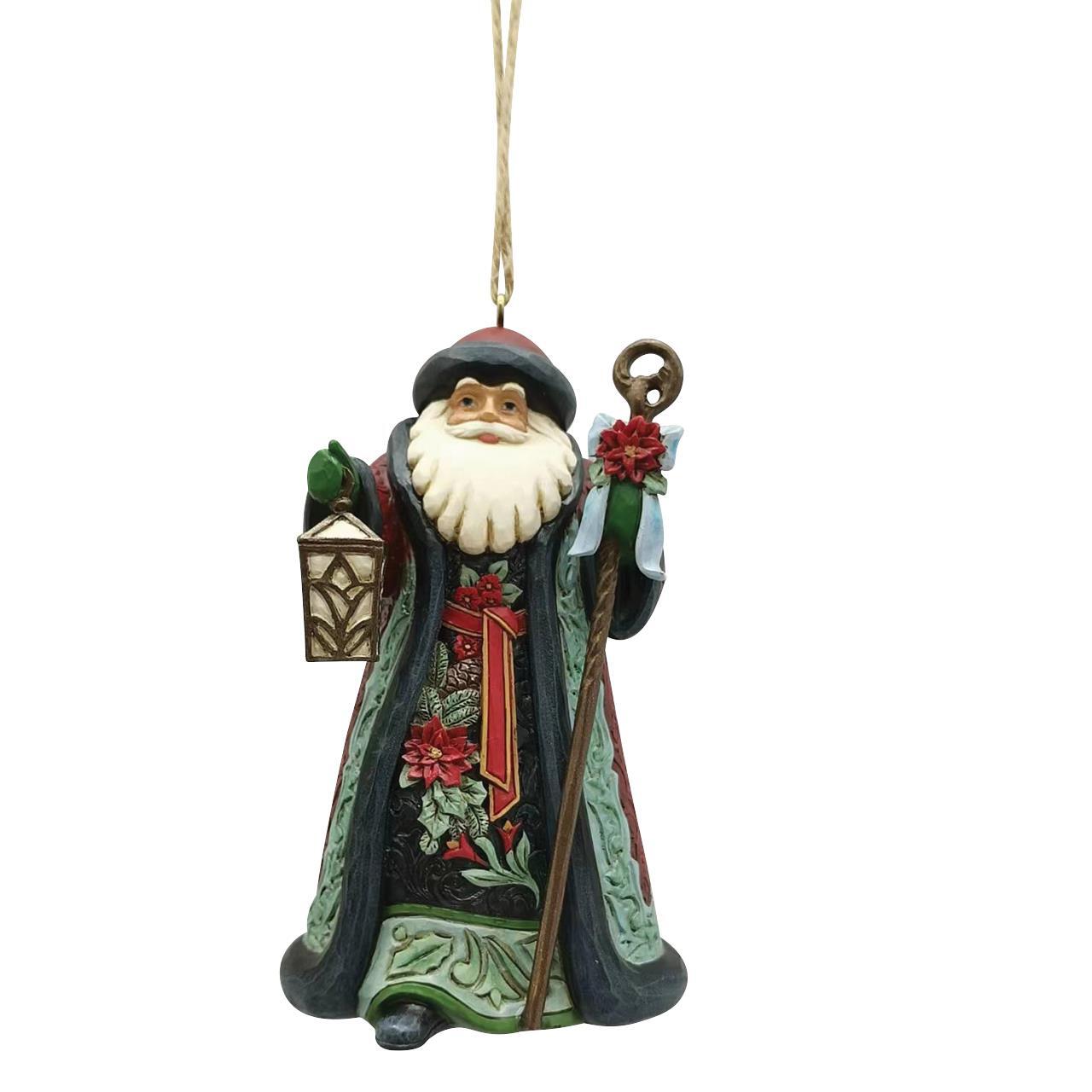 HEARTWOOD CREEK HANGING ORNAMENT SANTA WITH STAFF