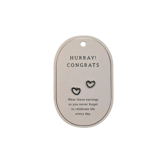 SWEETHEART CONGRATS SILVER EARRINGS