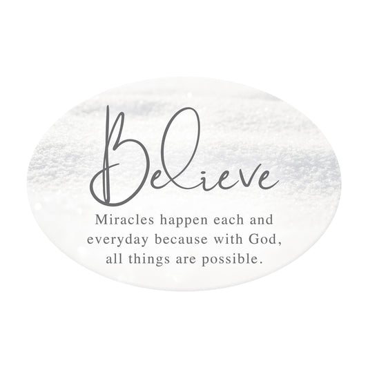 OVAL CERAMIC VERSE PLAQUE BELIEVE