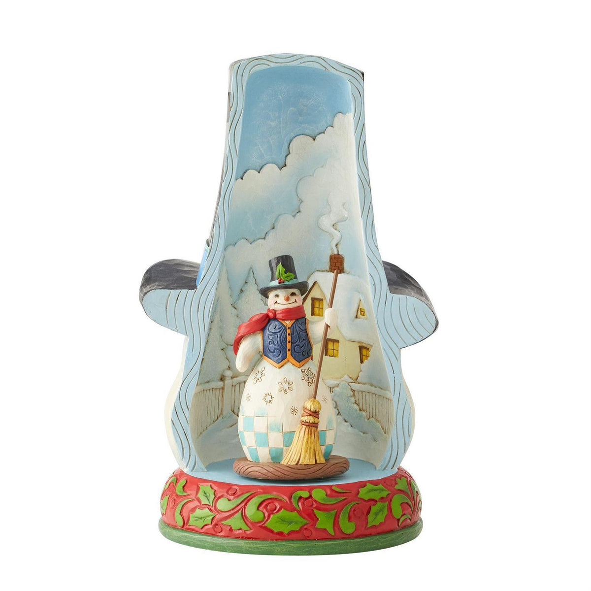 HEARTWOOD CREEK SNOWMAN IN HAT ROTATING LED 28CM