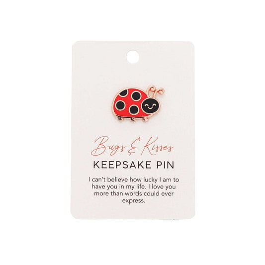 Valentine's Day Ladybug Keepsake Pin "Bugs & Kisses"