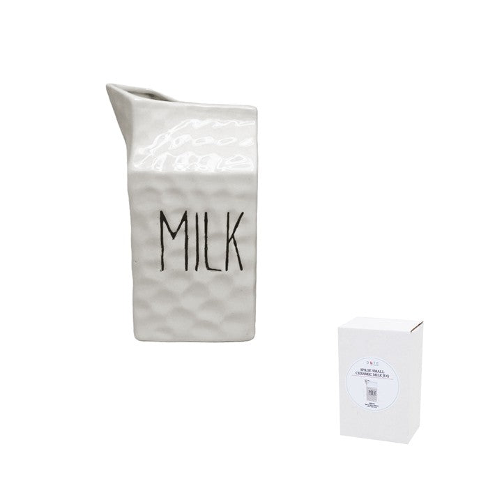 Ceramic Milk Jug Small White Spade Design