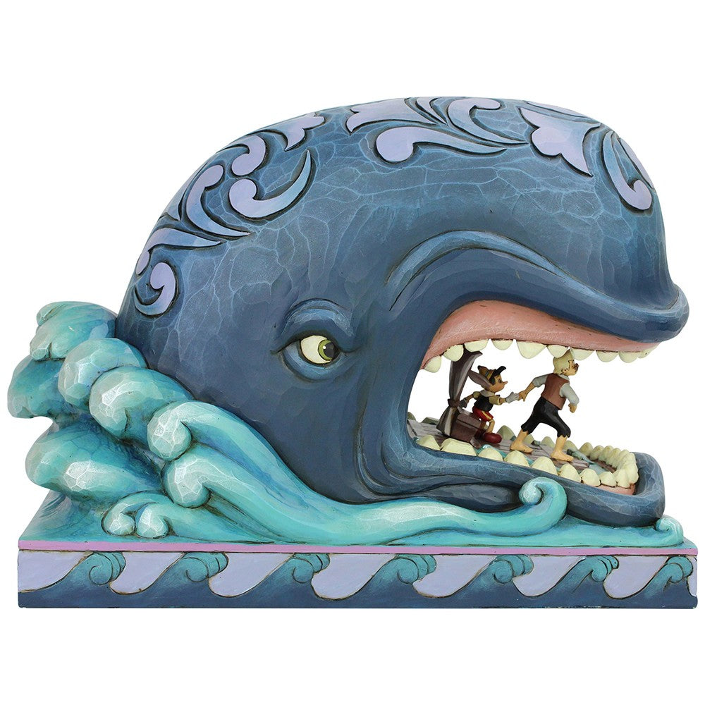 DISNEY TRADITIONS BY JIM SHORE MONSTRO WHALE WITH PINOCCHIO AND GEPPETTO 19CM