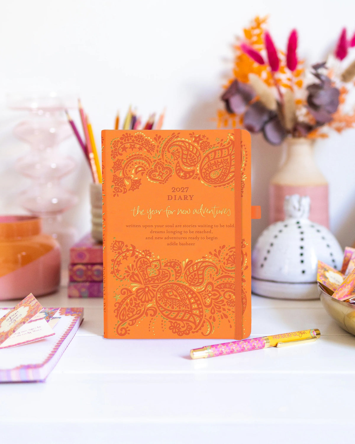 Intrinsic 2027 Diary Planner The Year For New Adventures - Sunrise Orange