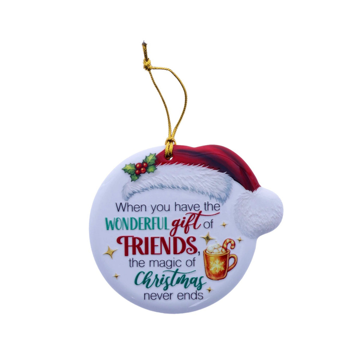 Christmas Sentiment Ceramic Plaque Wonderful Friends
