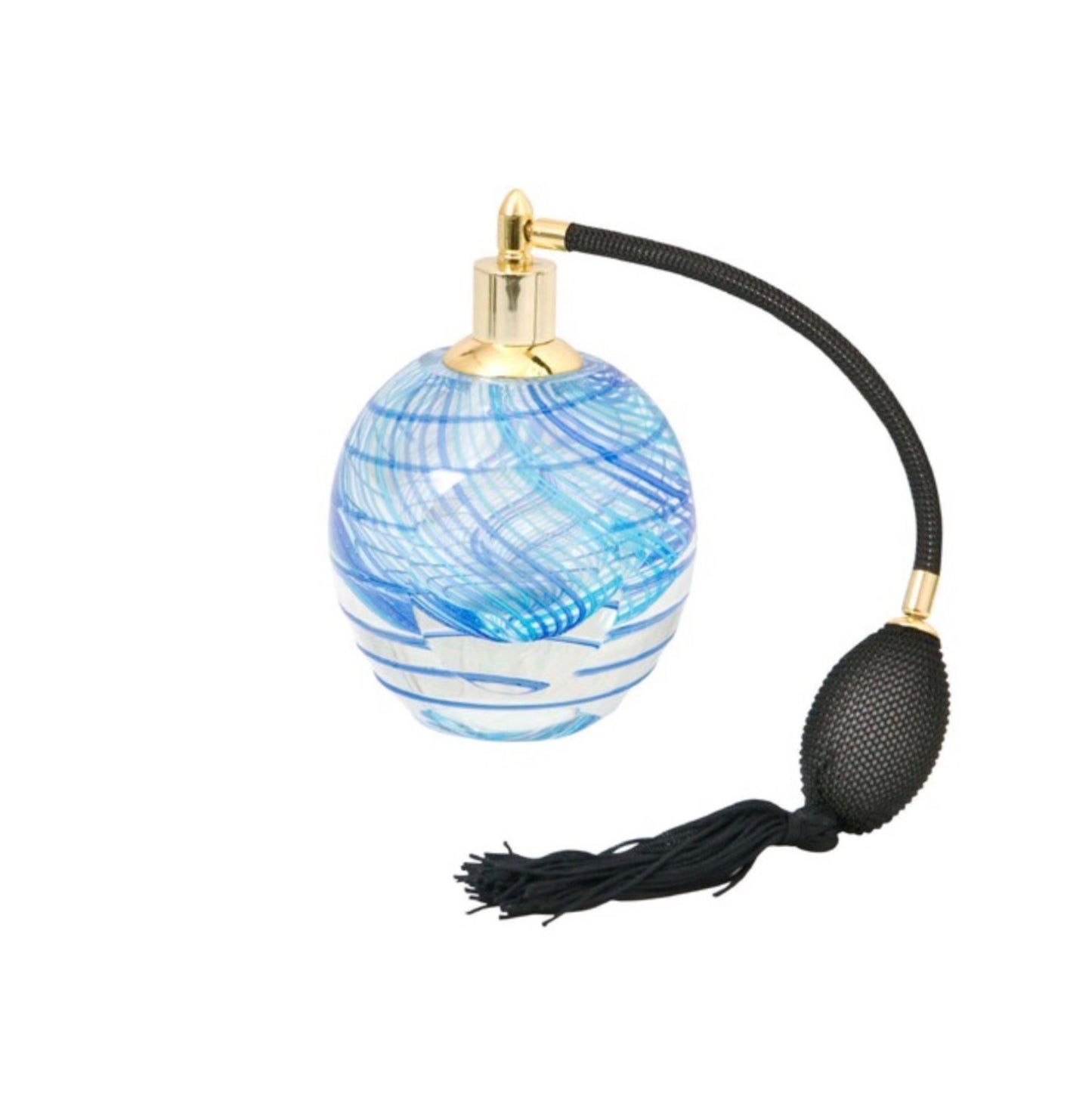 ZIBO ART GLASS PERFUME BOTTLE WITH ATOMISER BLUE
