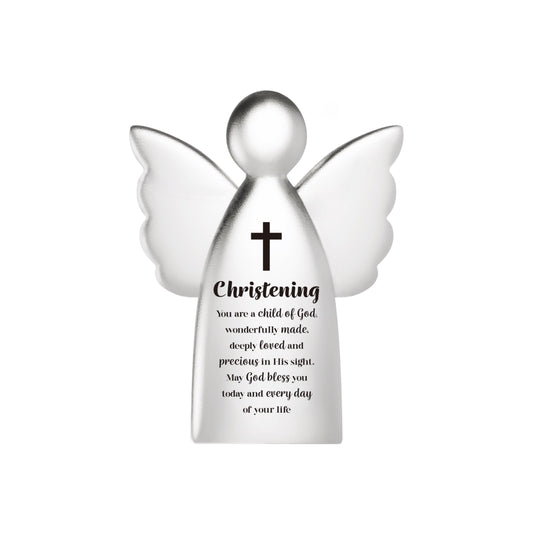 ANGEL METAL FIGURINE SHINY FINISH CHRISTENING