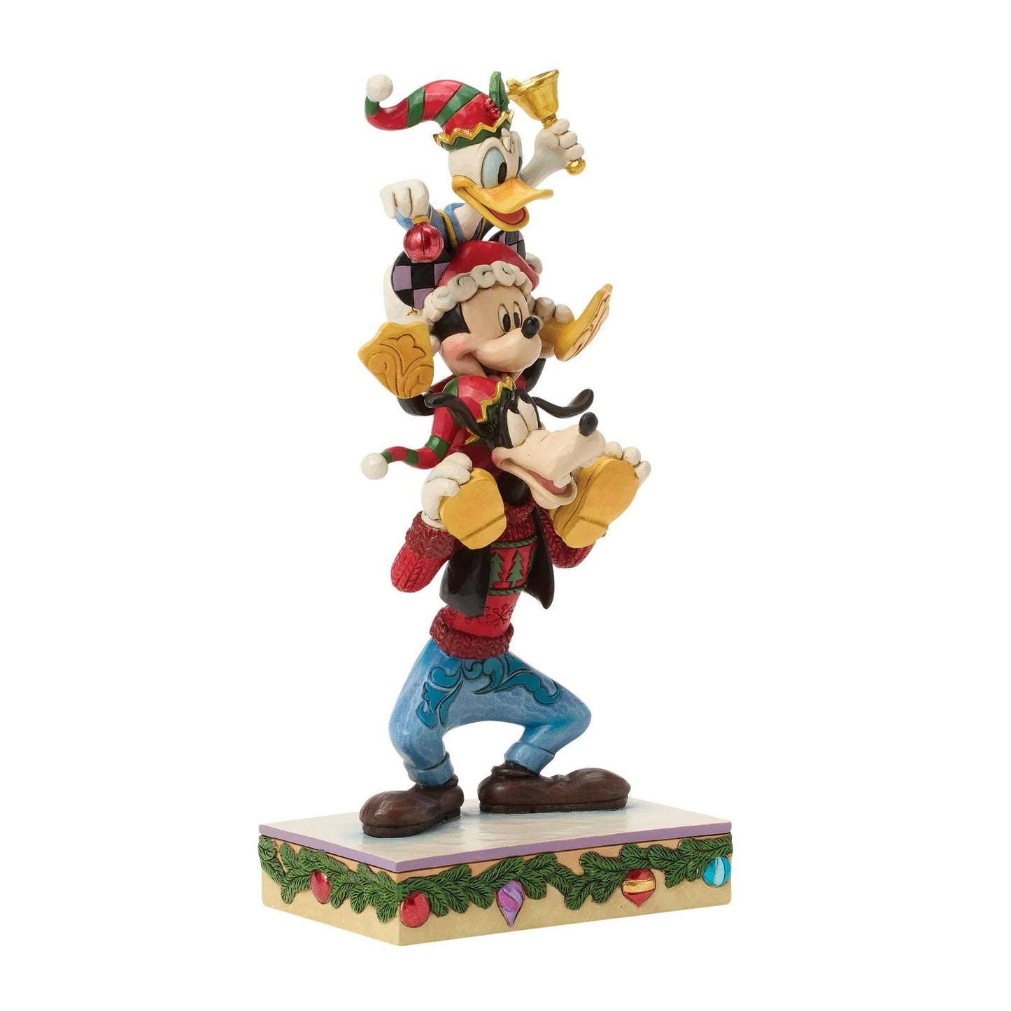 DISNEY TRADITIONS BY JIM SHORE CHRISTMAS MICKEY DONALD & GOOFY STACKED