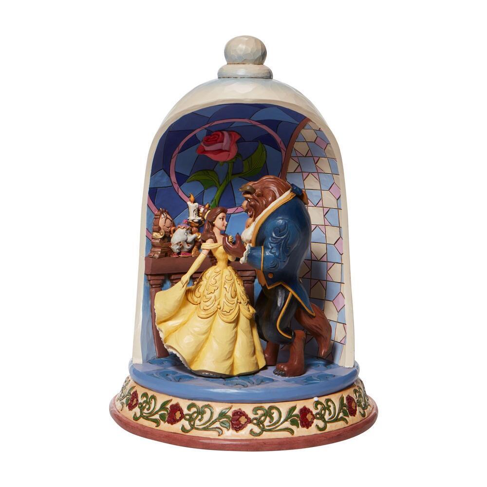 DISNEY TRADITIONS BY JIM SHORE BEAUTY & THE BEAST ROSE DOME