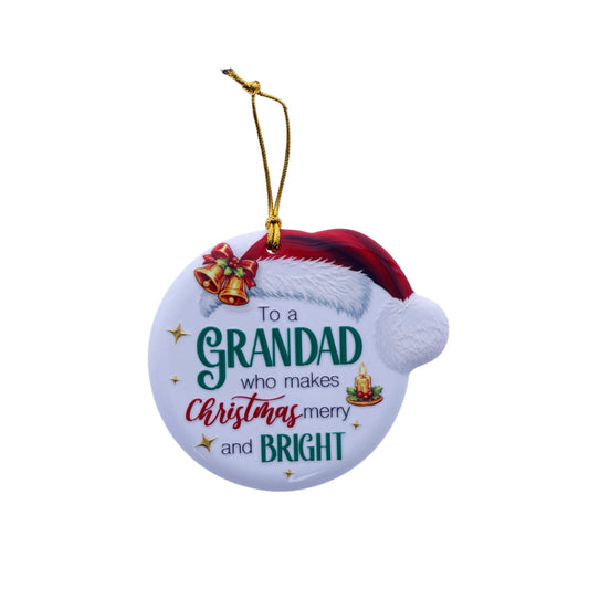 Christmas Sentiment Ceramic Plaque Grandad
