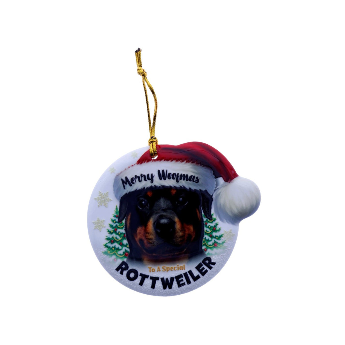 Christmas Sentiment Ceramic Plaque Dog Rottweiler
