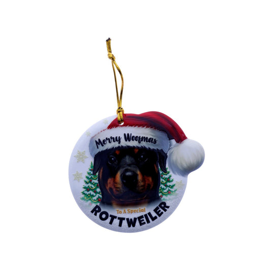 Christmas Sentiment Ceramic Plaque Dog Rottweiler