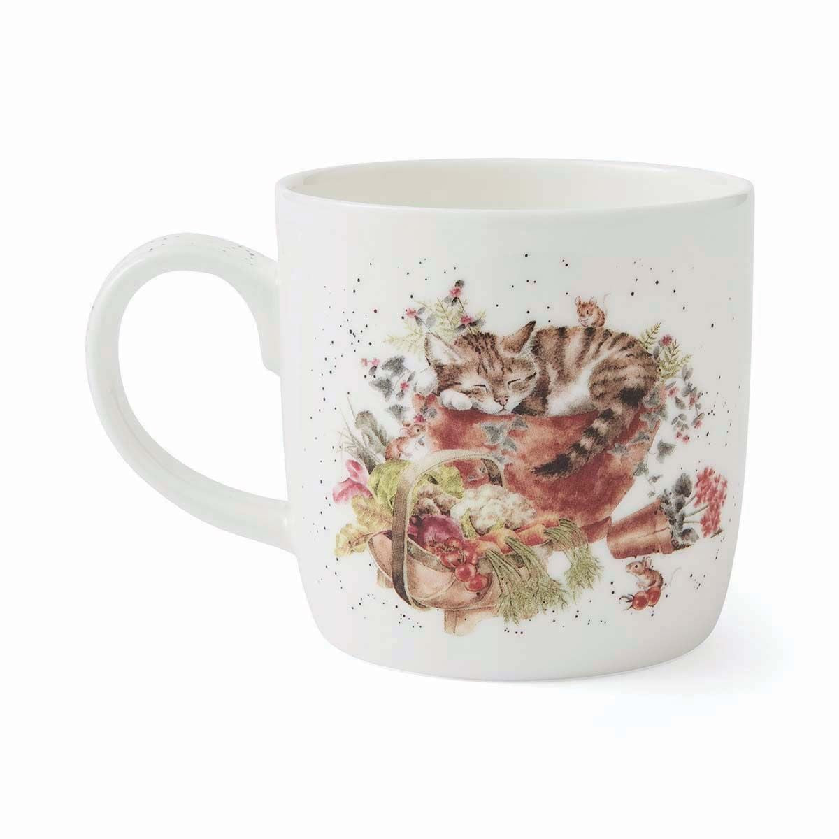 ROYAL WORCESTER WRENDALE MUG SLEEPING ON THE JOB CAT & DOG