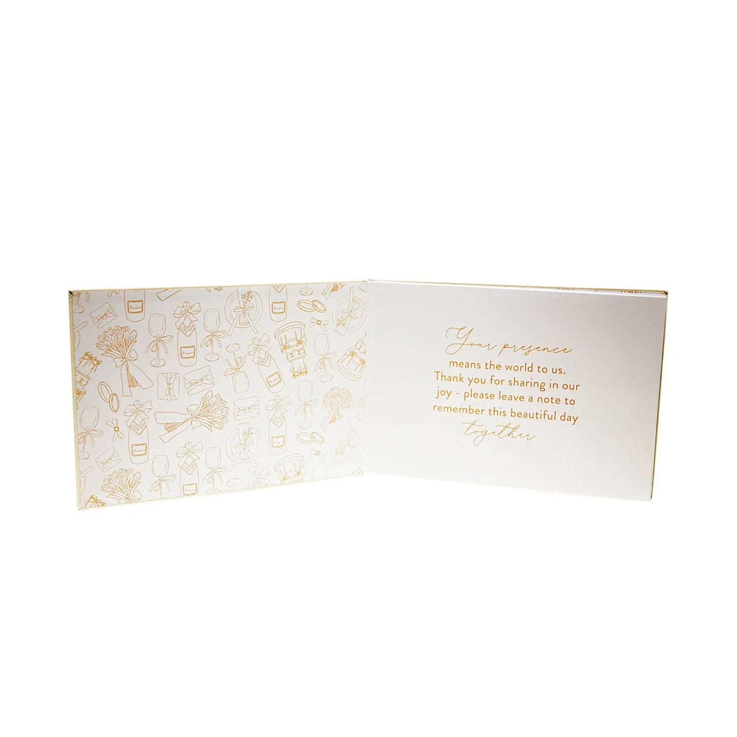 Wedding Guest Book Cream & Gold
