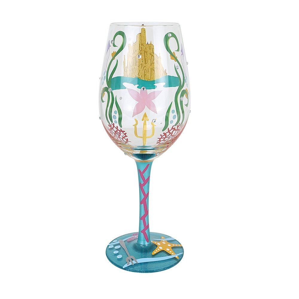 Disney Lolita Stemmed Glass Ariel 'Ride Your Own Wave'
