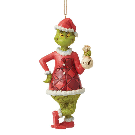 THE GRINCH BY JIM SHORE HANGING ORNAMENT GRINCH WITH COAL