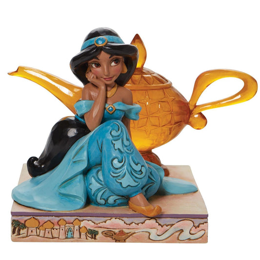 DISNEY TRADITIONS BY JIM SHORE JASMINE WITH GENIE LAMP 13.5CM