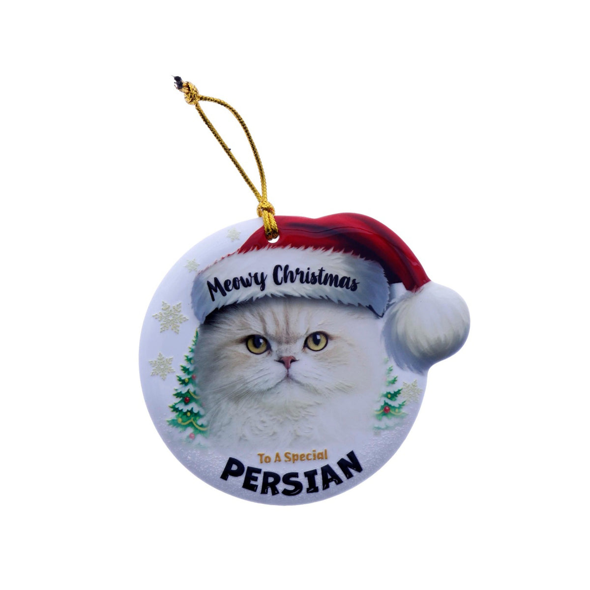 Christmas Sentiment Ceramic Plaque Cat Persian