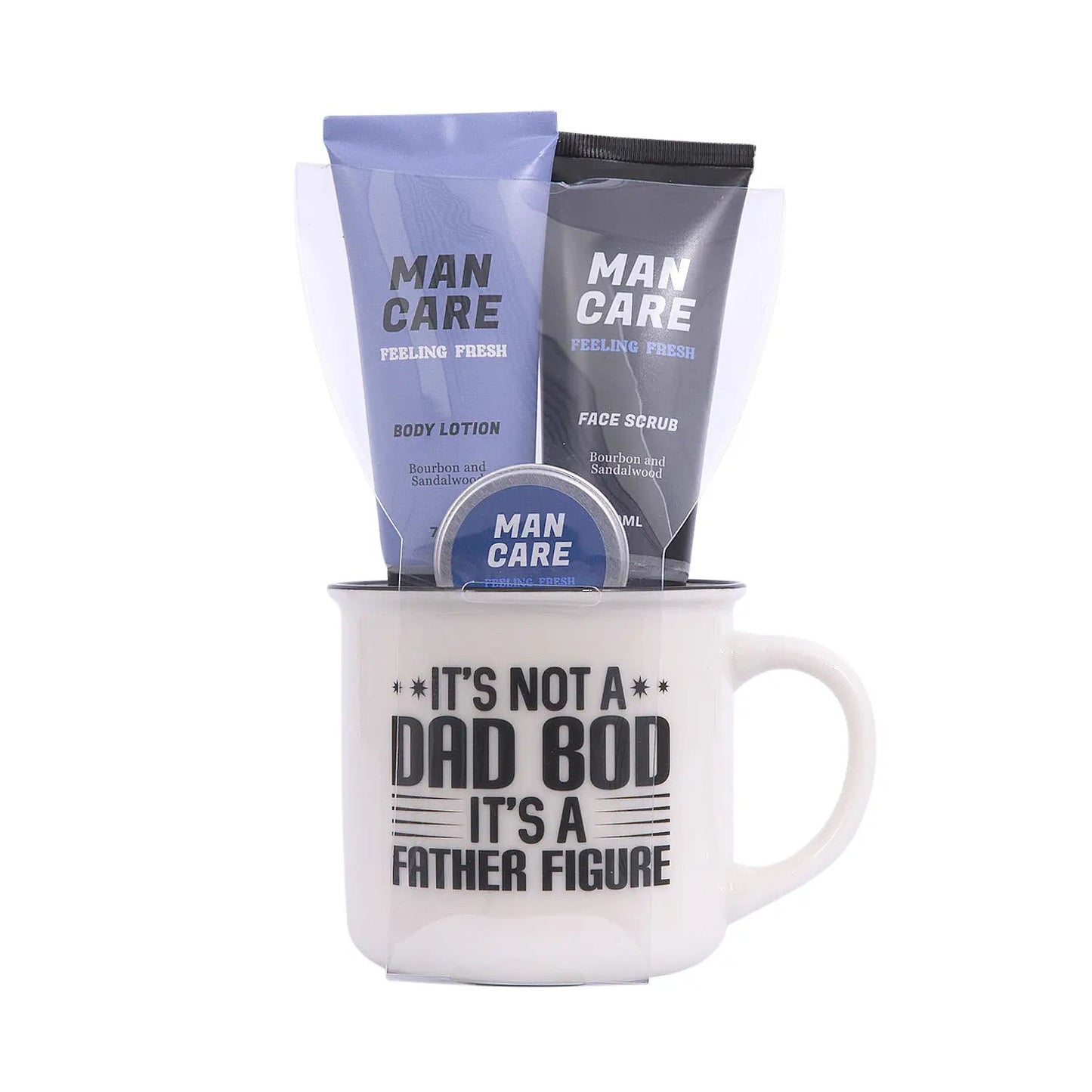 Mug Gift Set With Body Lotion, Body Wash And Beard Cream "Dad Bod"