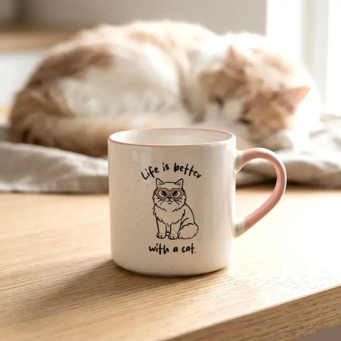Dog Mug Loved By My Life Is Better With A Cat
