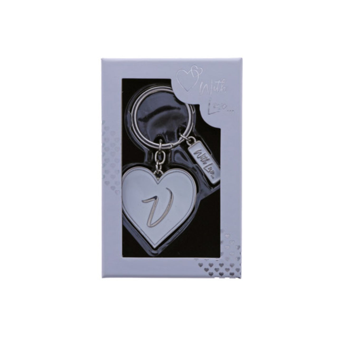 INITIAL KEYRING "V" IN SILVER