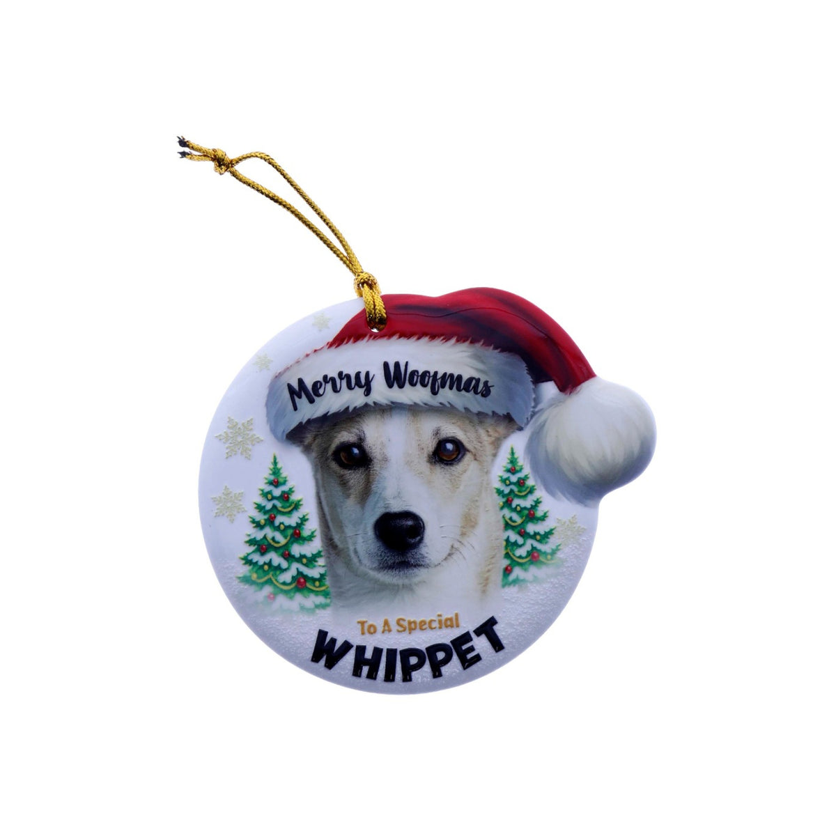 Christmas Sentiment Ceramic Plaque Dog Whippet
