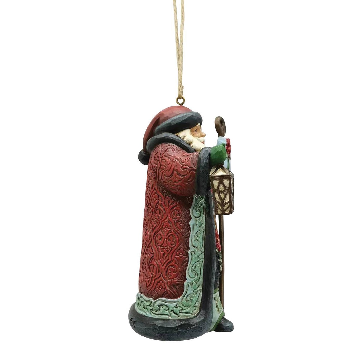 HEARTWOOD CREEK HANGING ORNAMENT SANTA WITH STAFF