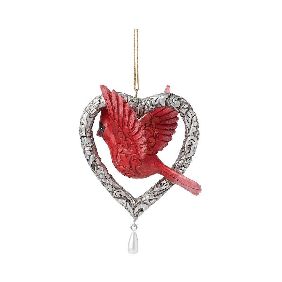 Heartwood Creek By Jim Shore Cardinal In Heart Hanging Ornament