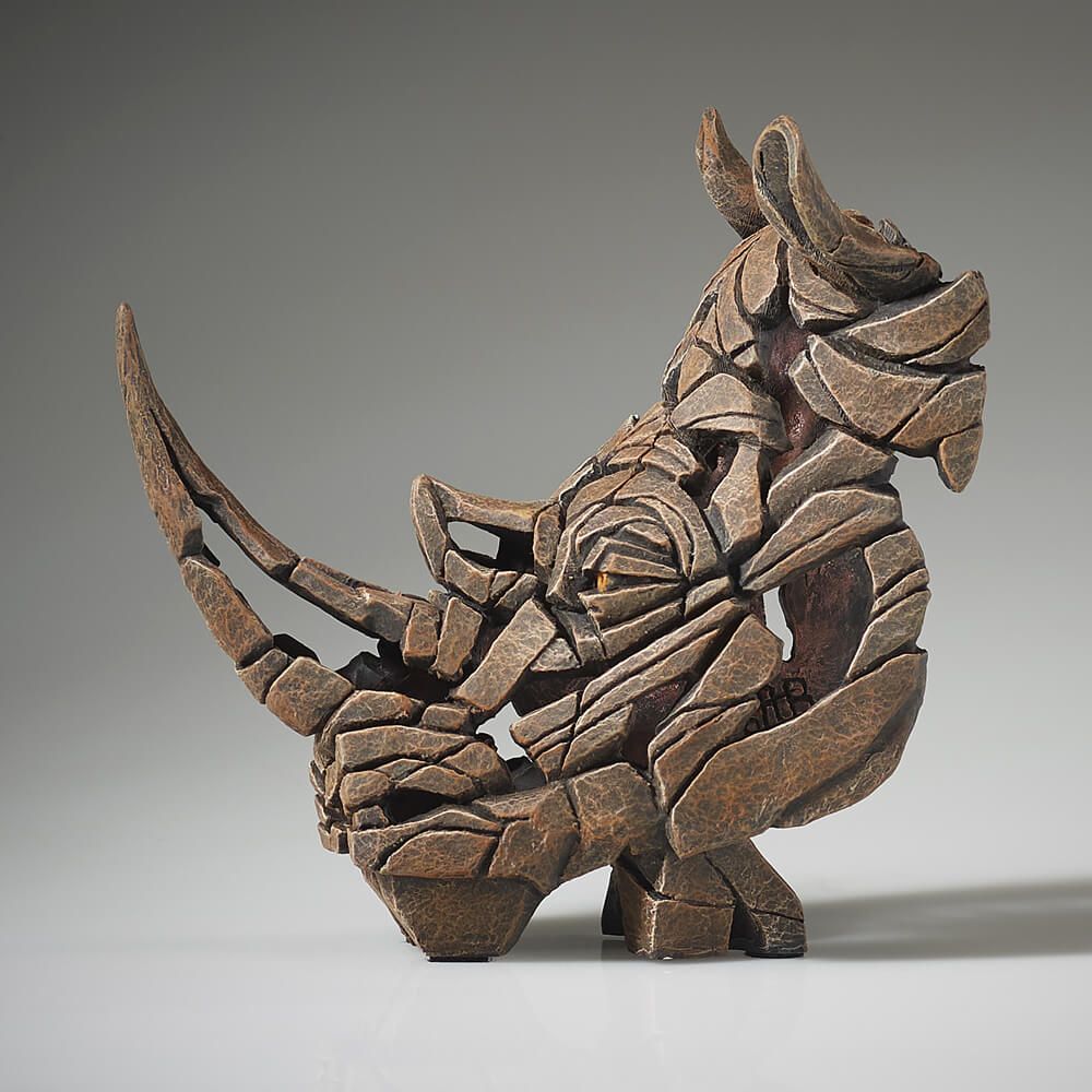 EDGE SCULPTURE MINIATURE RHINOCEROS BUST FIGURINE