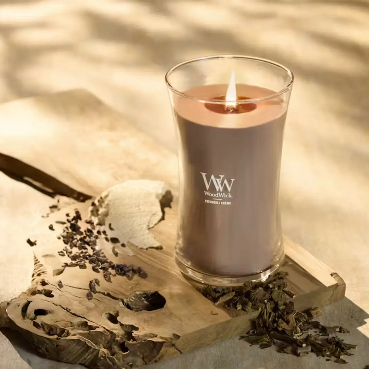WoodWick Candle Patchouli Crème Large