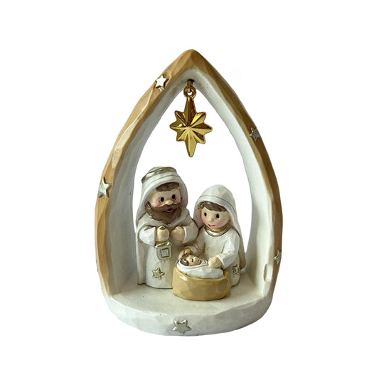 Christmas Nativity Holy Family In Arch Kiddie Figurine