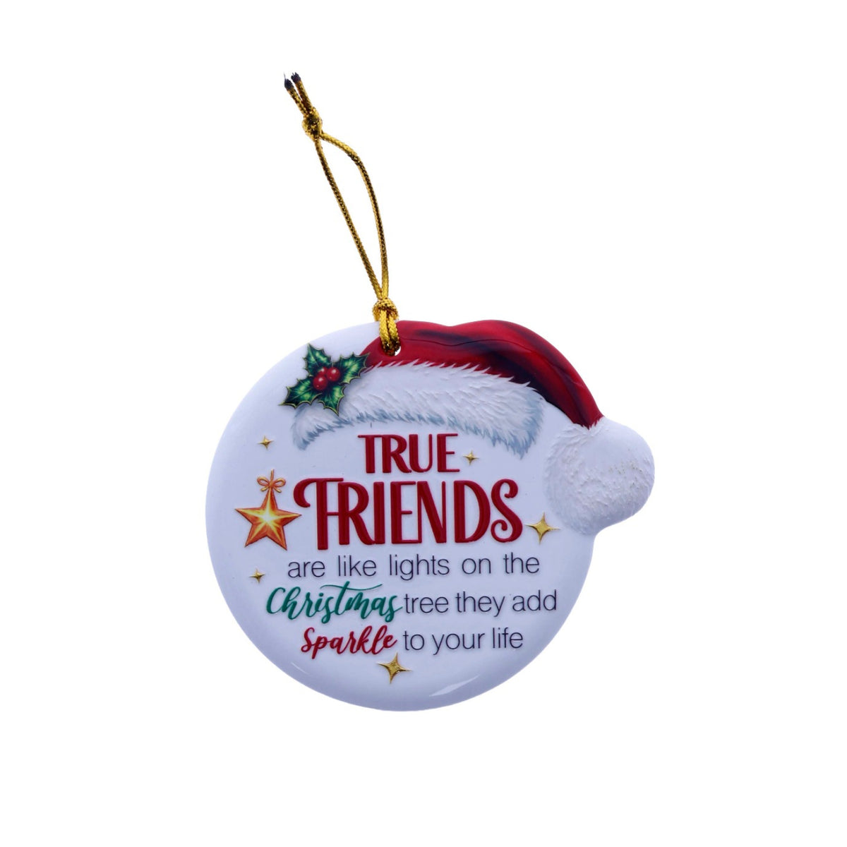 Christmas Sentiment Ceramic Plaque True Friends