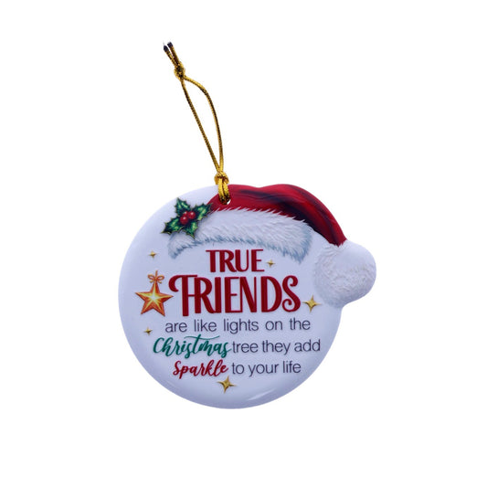 Christmas Sentiment Ceramic Plaque True Friends