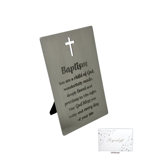 METAL STAINLESS STEEL PLAQUE BAPTISM