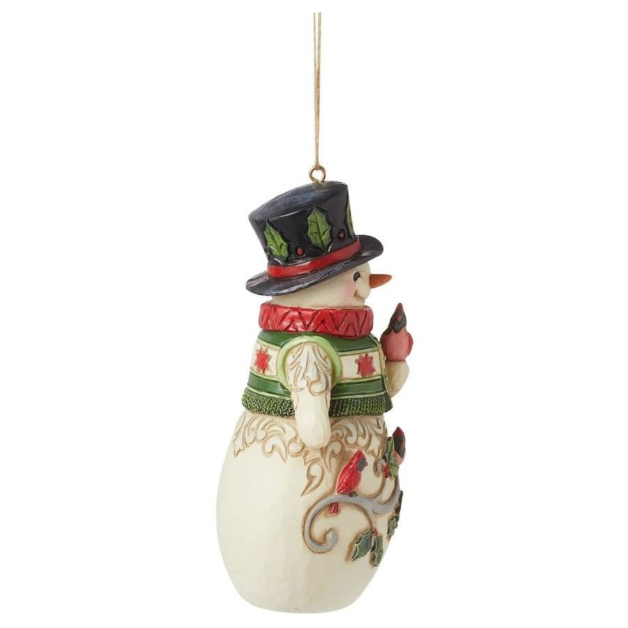 Heartwood Creek By Jim Shore Snowman With Cardinal Hanging Ornament Copy