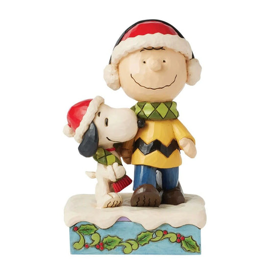Peanuts By Jim Shore Charlie Brown & Snoopy Wearing Scarf