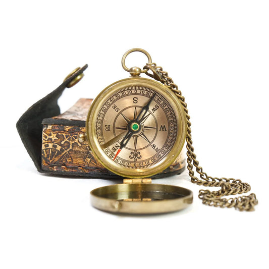 Brass Compass Plain Design Engravable