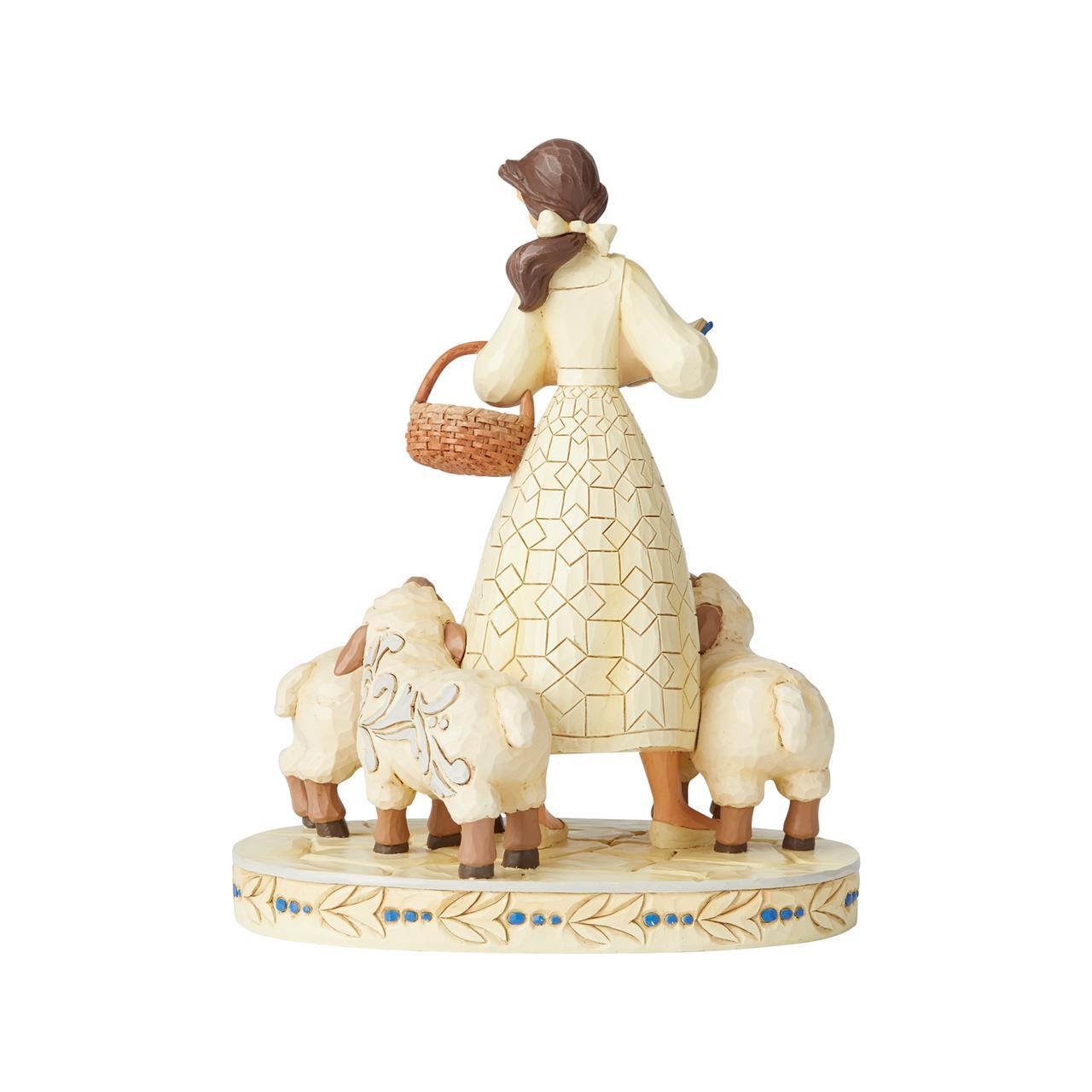 DISNEY TRADITIONS BY JIM SHORE BELLE WITH SHEEP WHITE WOODLAND