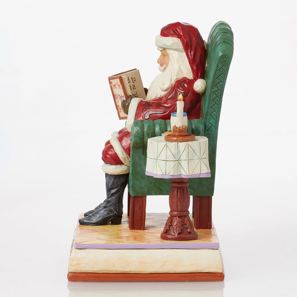 Heartwood Creek By Jim Shore Santa Reading On Chair Figurine